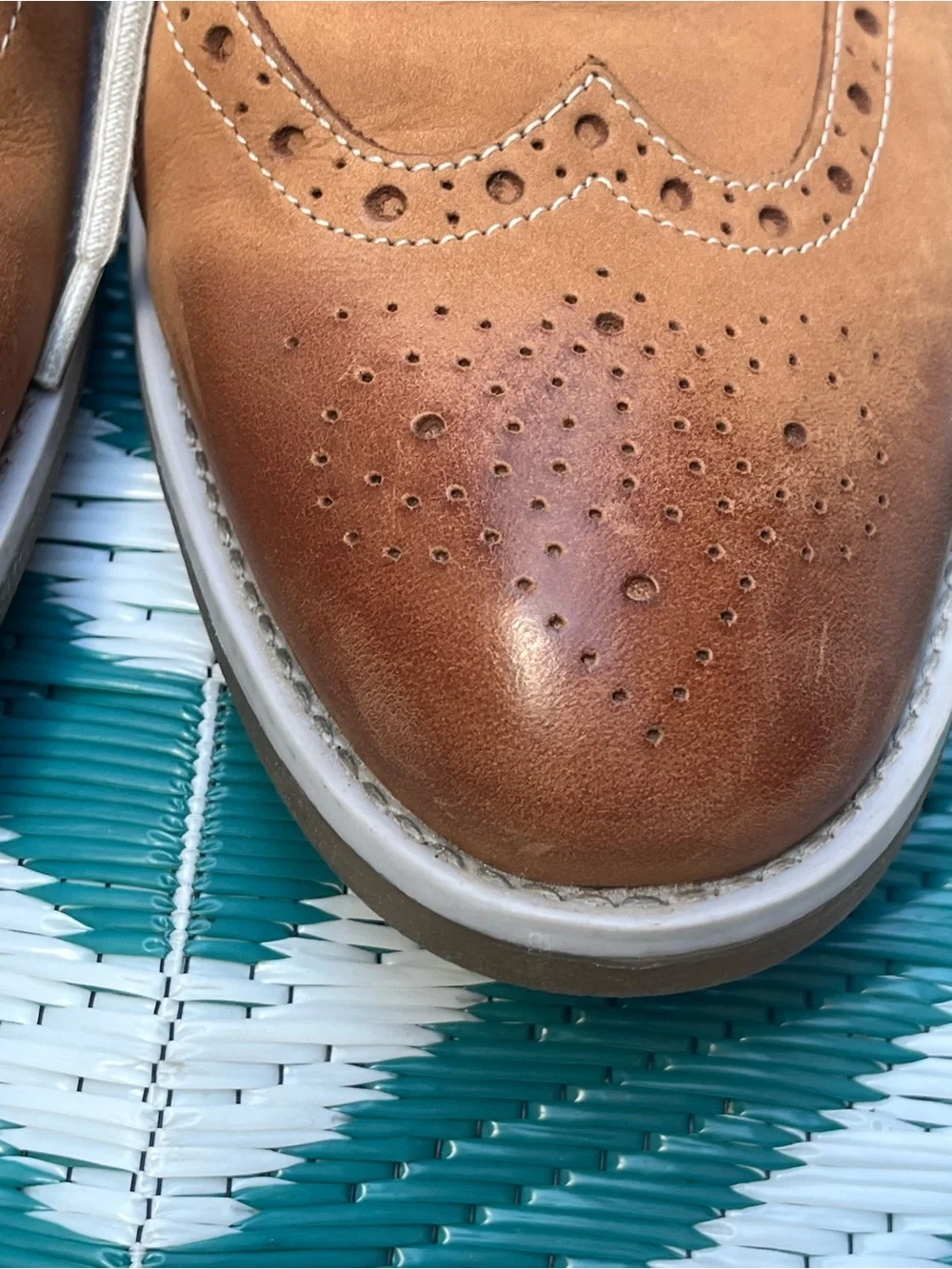 Clarks Pitney Limit Tan Nubuck Leather Wingtip Oxfords Men’s Size 11.5 M w/ Box